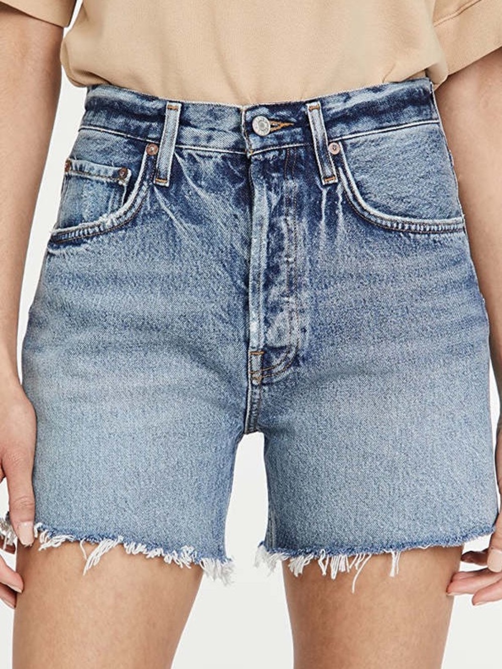 Agolde Riley High rise slim leg short